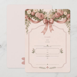 Invitación de baby shower floral de lazo de jardín