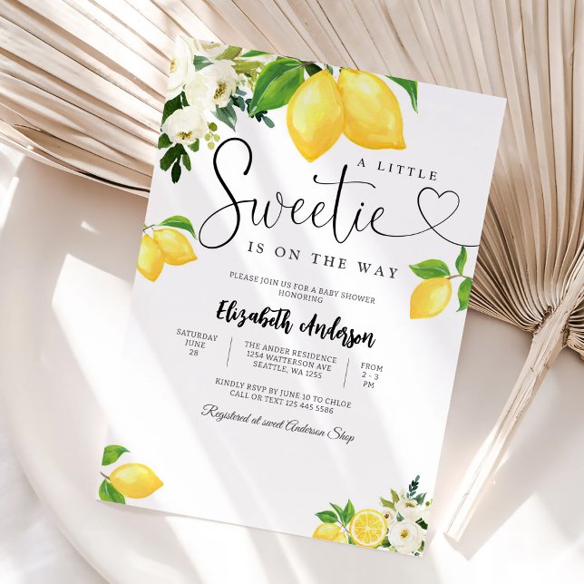 Invitación de Baby Shower Floral de Limón (Subido por el creador)