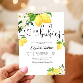 Invitación de Baby Shower Floral de Limón