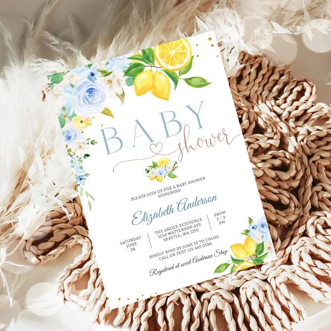 Invitación de Baby Shower Floral de Limón (Subido por el creador)