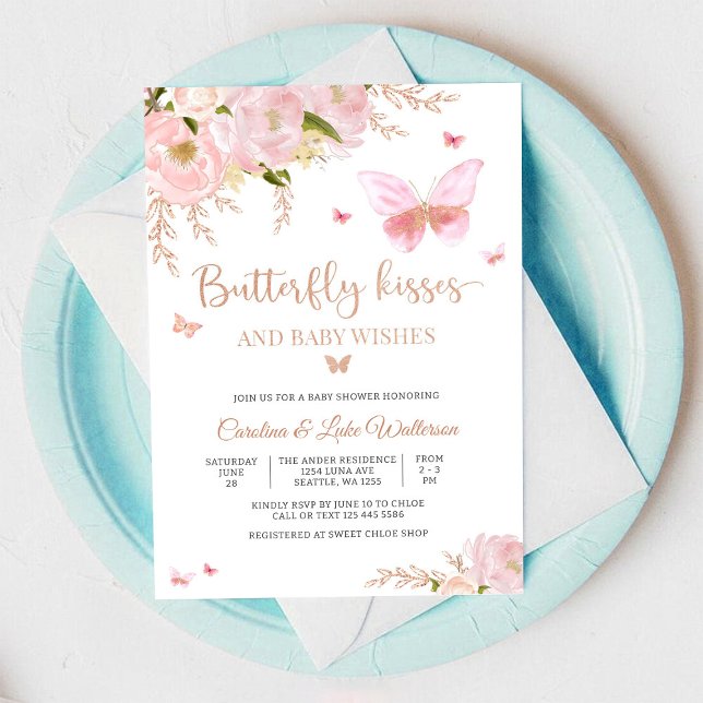 Invitación de Baby Shower Floral de Mariposa (Subido por el creador)