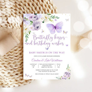 Invitación de Baby Shower Floral de Mariposa