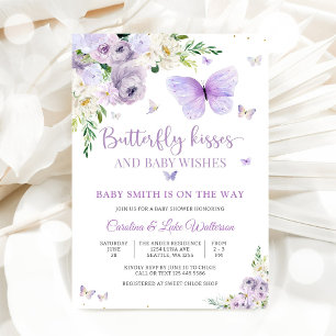 Invitación de Baby Shower Floral de Mariposa