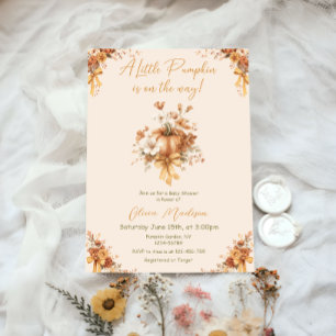Invitación de Baby Shower floral de otoño Little P