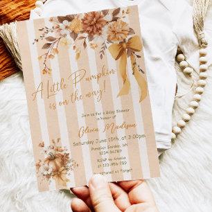 Invitación de Baby Shower floral de otoño Little P
