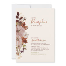 Invitación de Baby Shower Floral de Otoño Rústico