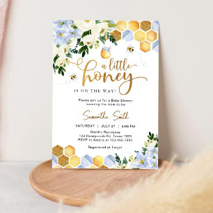Invitación de Baby Shower Floral de una Pequeña Ab