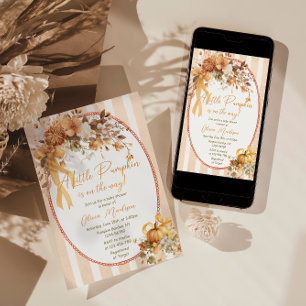 Invitación de Baby Shower Floral de una pequeña ca