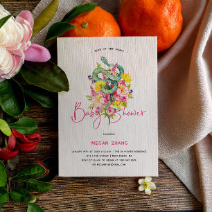 Invitación de Baby Shower Floral del Año de la Ser
