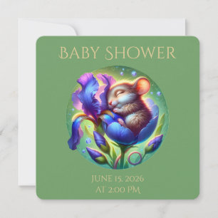 Invitación de Baby Shower Floral del Bosque