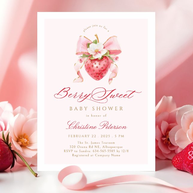Invitación de Baby Shower Floral Dulce Coquette Be (Subido por el creador)