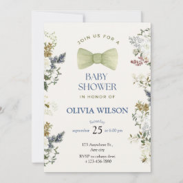 invitación de baby shower floral elegante hermosa