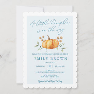 Invitación de Baby Shower Floral Niño Calabacita