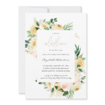 Invitación de Baby Shower Floral Pequeña Flor Silv