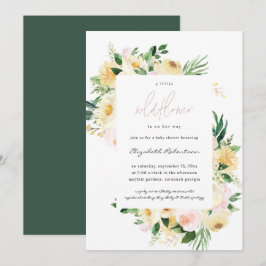 Invitación de Baby Shower Floral Pequeña Flor Silv