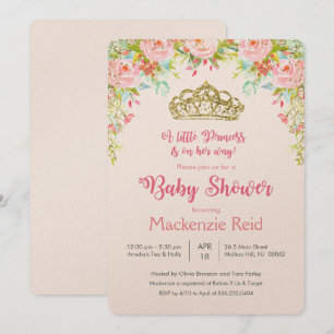 Invitación de Baby Shower Floral Princesa