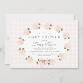 Invitación de baby shower floral rosa,