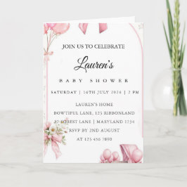 Invitación de Baby Shower Floral Rosa | Baby Showe