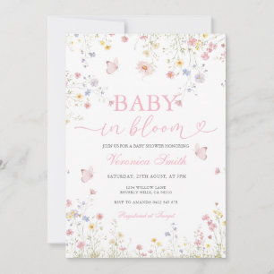 Invitación de Baby Shower Floral Spring Baby in Bl