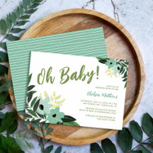 Invitación de Baby Shower Floral Tropical