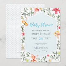 Invitación de Baby Shower floral tropical hawaiana