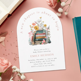 Invitación de Baby Shower Floral Un Nuevo Capítulo