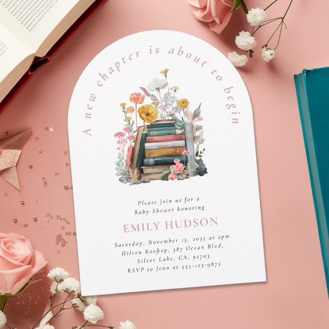 Invitación de Baby Shower Floral Un Nuevo Capítulo (Subido por el creador)