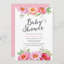 invitación de Baby Shower | Flores acuáticas de Pe