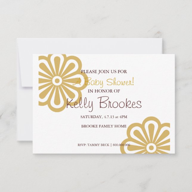 Invitación de Baby Shower| Flores I|wgo (Anverso)