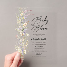 Invitación de Baby Shower Flores Silvestres para B