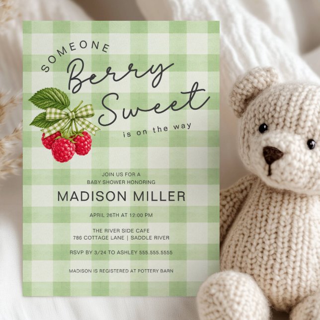 Invitación de Baby Shower Frambuesa Dulce de Fruta (Subido por el creador)