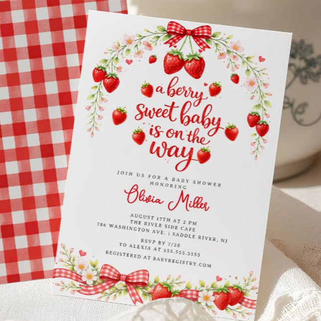 Invitación de Baby Shower Fresa Dulce (Subido por el creador)