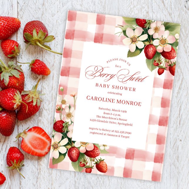 Invitación de Baby Shower Fresa Dulce Bebé (Subido por el creador)
