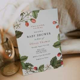 Invitación de Baby Shower Fresa Dulce Bebé