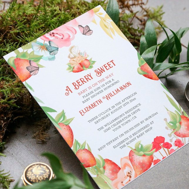 Invitación de Baby Shower Fresa Dulce Bebé (Subido por el creador)