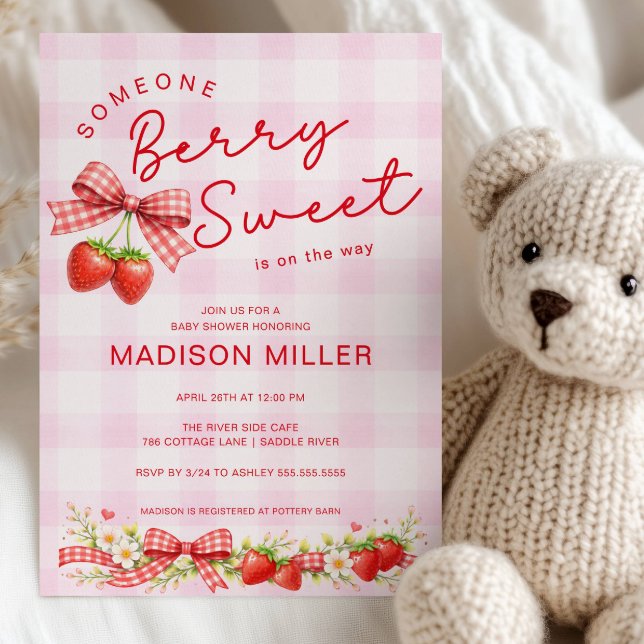 Invitación de Baby Shower Fresa Dulce de Frutas (Subido por el creador)