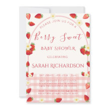 Invitación de Baby Shower Fresa Dulce de Frutas