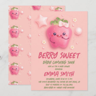 Invitación de Baby Shower Fresa Dulce de Frutilla