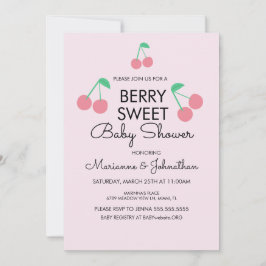 Invitación de Baby Shower Frutas Cerezas Rosadas R
