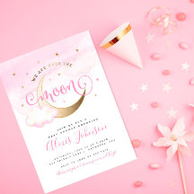 Invitación de Baby Shower Fuera de la Luna
