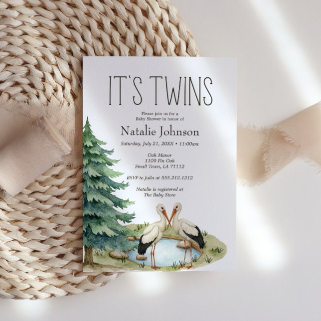 Invitación de Baby Shower Gemelos Animales Bosque  (Subido por el creador)
