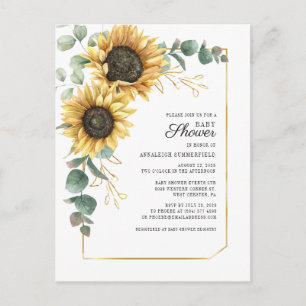 Invitación de Baby Shower Geométrico de Hojas de E