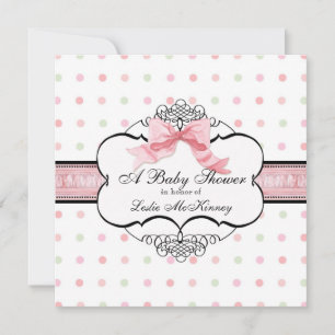 Invitación de Baby Shower - Giro de puntos francés