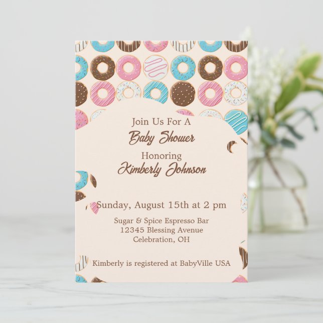 Invitación de Baby Shower Glazed & Growing (Anverso de pie)