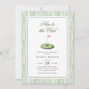 Invitación de Baby Shower Golf Pink