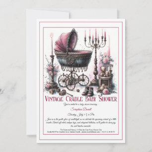 Invitación de baby shower gótica – Cuna vintage