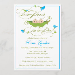 Invitación de Baby Shower - guisante gemelo de los