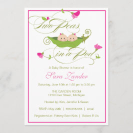 Invitación de Baby Shower - guisante gemelo de los