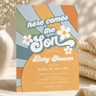 Invitación de Baby Shower Here Comes the Son