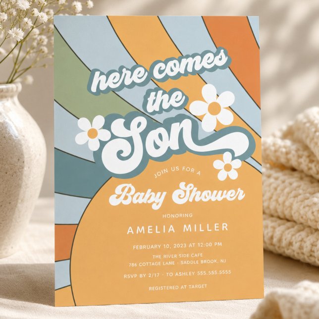 Invitación de Baby Shower Here Comes the Son (Subido por el creador)